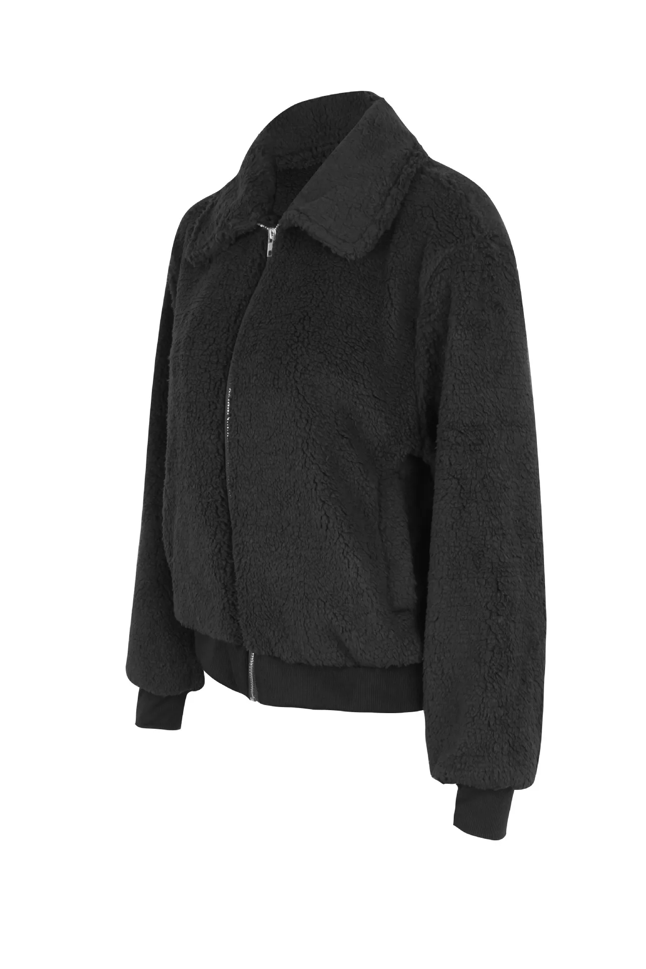 SINGRAIN женское флисовое меховое пальто большого размера с толстой молнией, мохнатое пальто, однотонная теплая пуховая верхняя одежда, зимняя куртка из искусственного меха