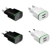 2 Порты светодиодный светильник USB Зарядное устройство 5v 2A зарядное устройство для мобильного телефона для включения адаптер Белый Черный Путешествия Рюкзак Micro USB для зарядки куб