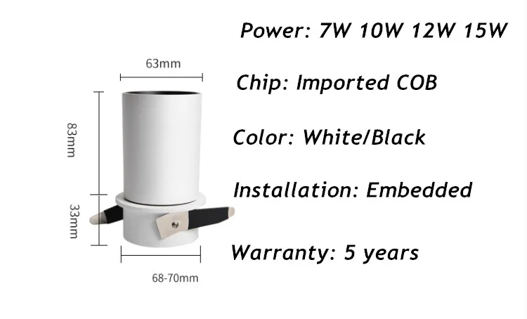 明装LED伸缩调节360度射灯天花灯客厅电视背景墙吊顶吸顶北欧筒灯-淘宝网_21