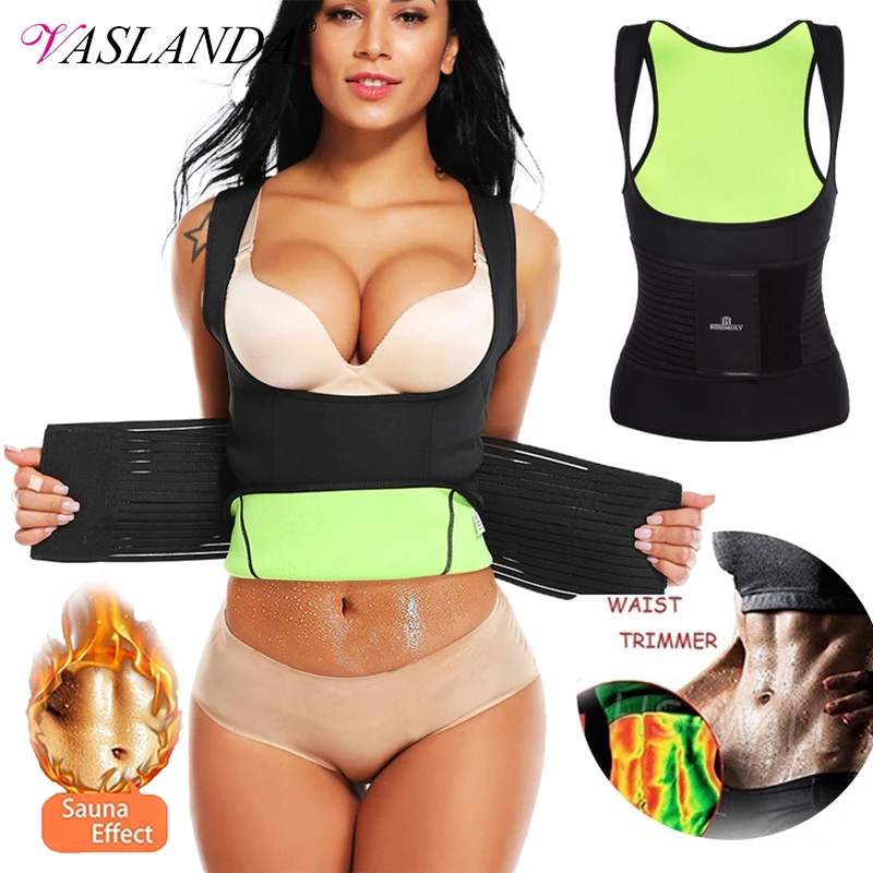 VASLANDA неопрена горячие Body Shaper тренажер для талии утягивающий нижнее белье бесшовные безрукавки моделирующее белье для тренировок сауна