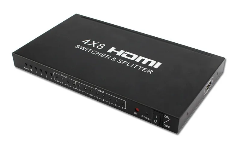 T 4Kx2K 3D 4x8 HDMI SwitcherSplitter,IR RC Control Support DTSDolby-AC3DSD,Power Adapter For HDTV Video Display Free Shipping (6)