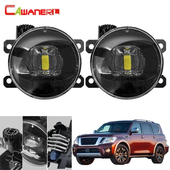 

Cawanerl Car Front Fog Light 4000LM LED Projector Devil Eye DRL Daytime Running Light H11 Socket 12V For Nissan Armada 2003-2008