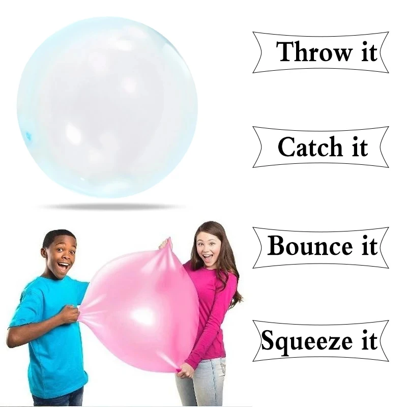 120cm Large Outdoor Soft air Filled Water Bubble Balls, Balloons, Summer Children's Toys, Fun, Tear Resistant, Super Wuble Bubbl images - 6