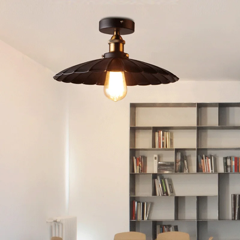 

Vintage Ceiling Lamp Base Black Loft Style Umbrella Droplight E27 Holder For Bar Kitchen Bookstore bar cafe office bedroom study