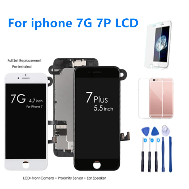 

100% Tested Top quality LCD For iPhone 7 7 Plus Display 3D Touch Screen Full set & Front Camera Digitizer Assembly Replacement