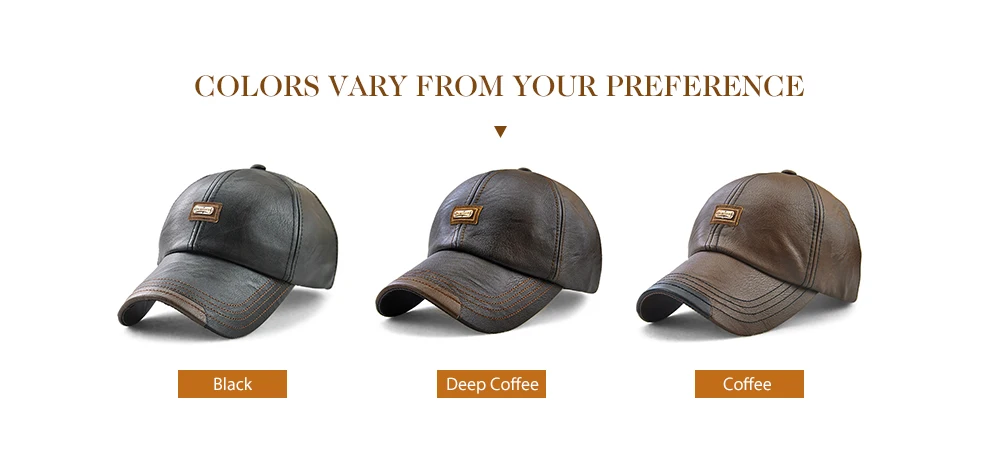 JAMONT Versatile Men Leather Baseball Cap