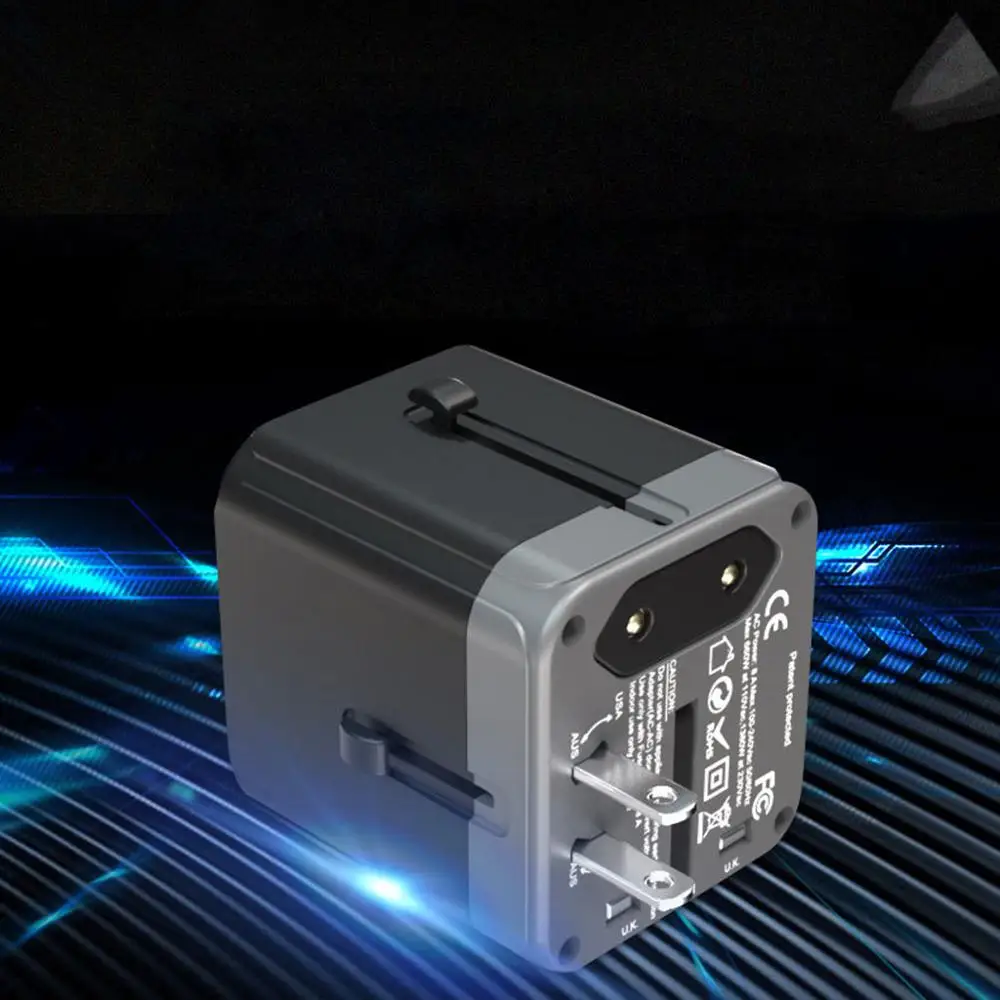 Адаптер питания Универсальный Переходник зарядное устройство 2 USB 1 C USB UK EU AU US