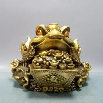 

wedding decoration China Feng Shui Seikos brass wealth auspicious Toad status Toad mouth coin The meaning of golden cicadas