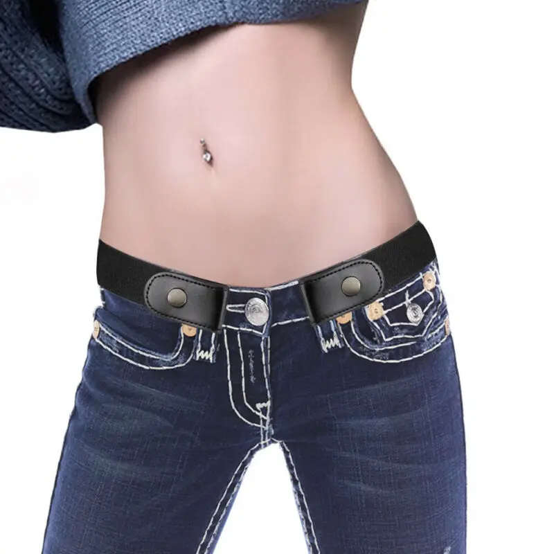 

Women Belt Fashion Stretch Invisible Belt Without Buckle Brand New Elastic Simple Versatile Belt