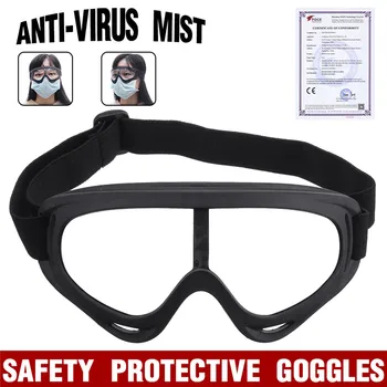 

PC Safety Goggles Transparent Lens Goggles Fully Enclosed Eye Protective Glasses Anti-Fog Antisand Dust Resist UV Light