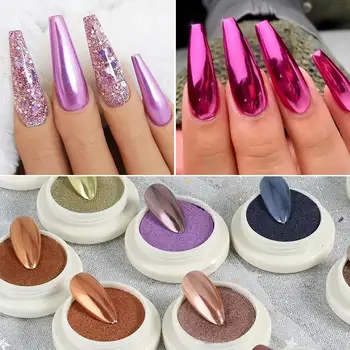 

LEMOOC Chameleon Effect Nail Powder Solid Mirror Auroras Glitter Dip Powder Nail Art Chrome Pigment Design Decoration