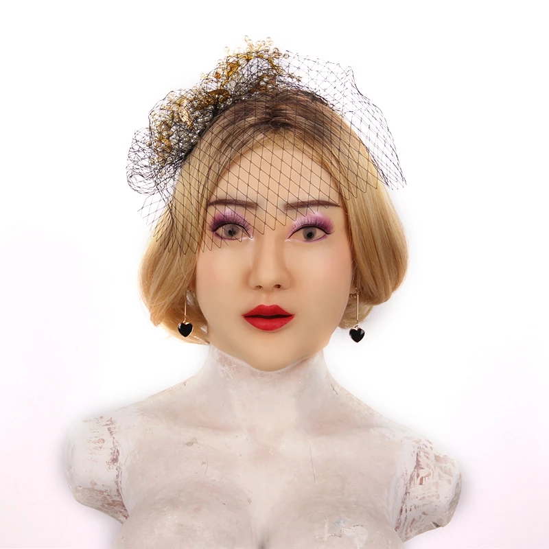 Maskerade Crossdresser Silikon Headwear weibliche Maske realistische For Transgender Drag Queen Halloween Cosplay