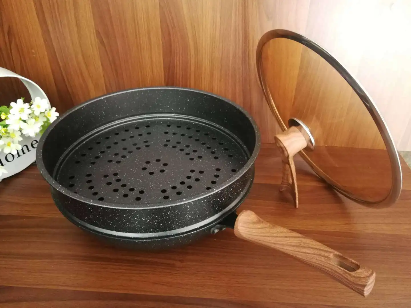 Антипригарная кухонная посуда maifanshi fusion из алюминия, бездымный горшок, термостойкая сковорода для приготовления пищи, ВОК, износостойкие кухонные сковороды