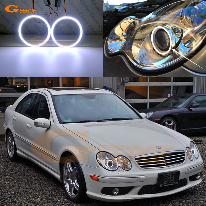 Ультраяркие COB led кольца ангельские глаза DRL для Mercedes Benz W203 C230 C320 C350 C55 C32 2001 2007