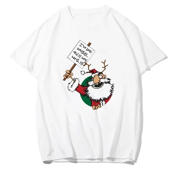 

Shortly Merry Chrismas Men/Women T Shirt Santa Funny Short Sleeve I've been naughty and it was worth it Clothes Fashion