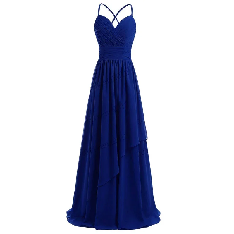 A Line Chiffon Elegant Spaghetti Straps Pleat Off Shoulder Bridesmaid Dresses Wedding Party Formal Prom Evening Lace Up Back bridesmaid dresses