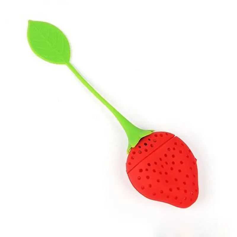 creative Strawberry Shape Tea Strainer Non-toxic Silicone Tea Infuser Tea Bag Loose Herbal Spice storage Filter Teapot Accessory