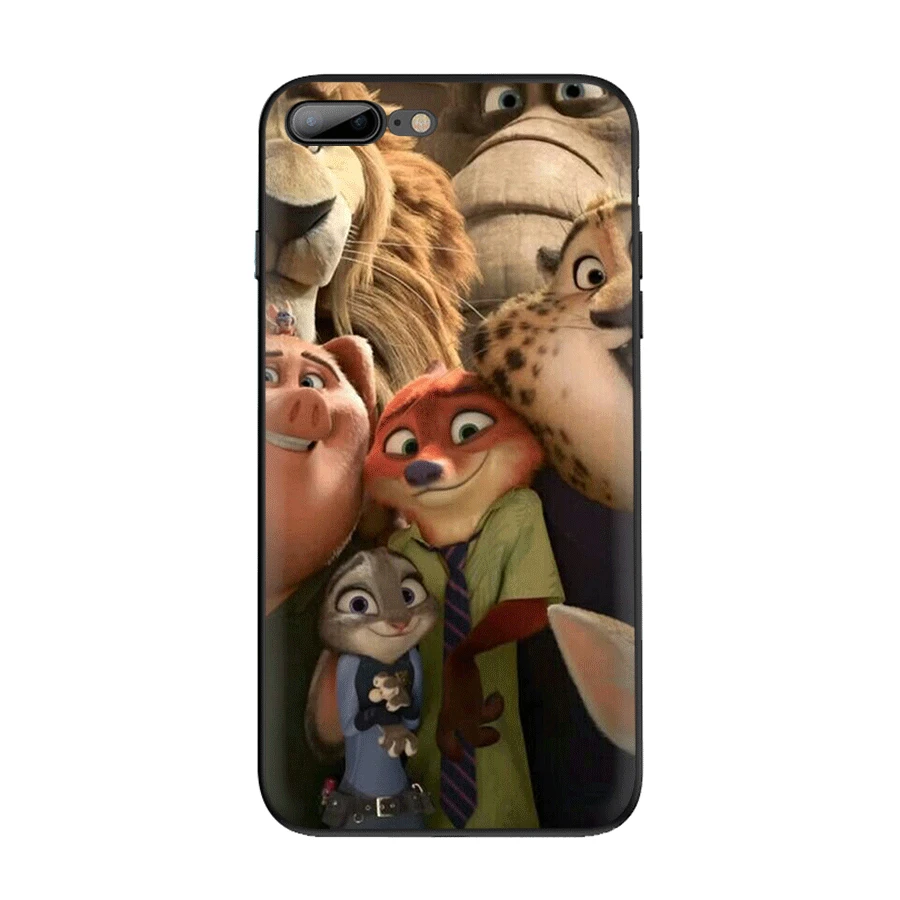 Черный чехол для телефона из ТПУ для Apple iPhone XR X XS Max 7 8 6 6S 5s SE Plus 5 чехол с защитой от животных Zootopia Shell - Цвет: B9