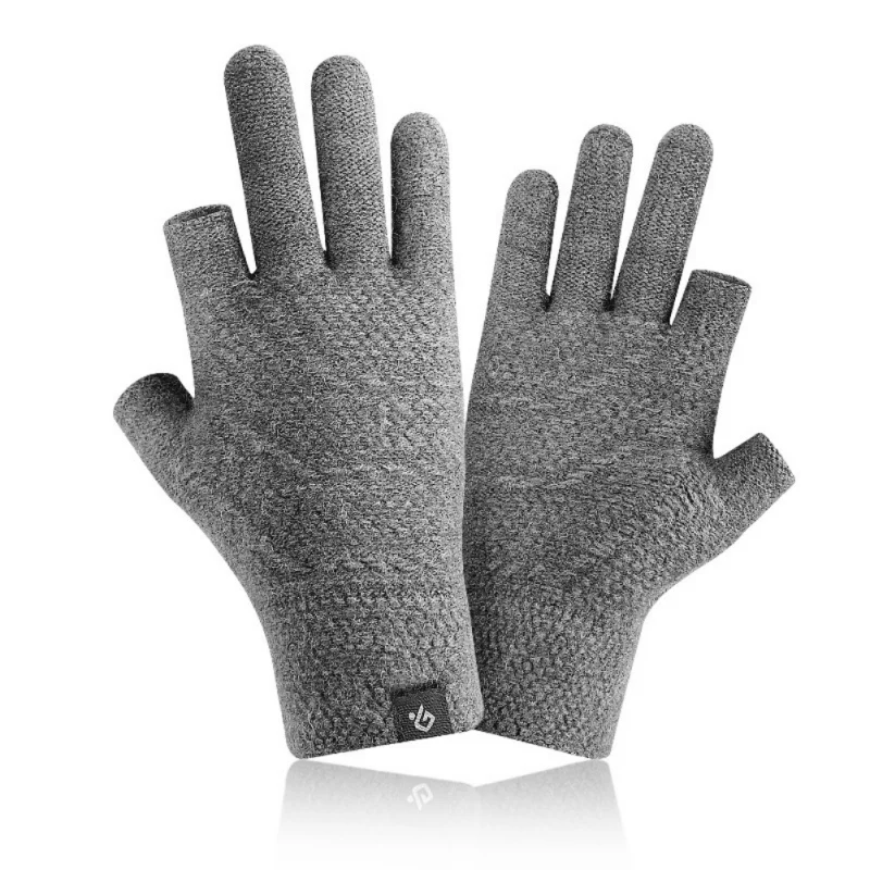 Winter Men Write Gloves Two Fingers Exposed Keep Warm Touchscreen Windproof Thin  Driving Anti Slip Outdoor Fishing Male Guante