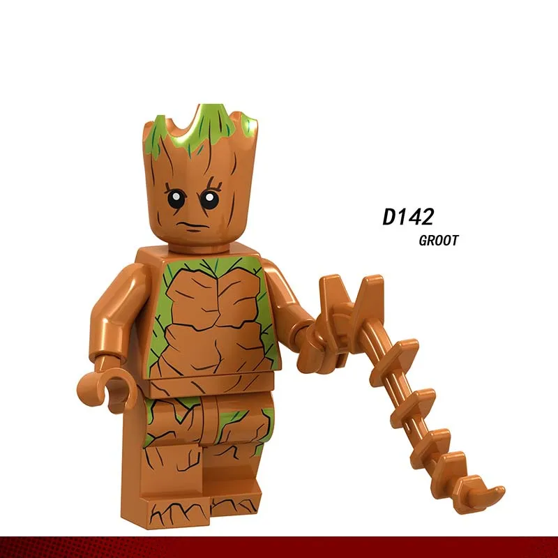 

Single Super Heroes Building Blocks Groot THOR STAR-LORD OUTRIDER rocket Vision MiniFigure Learning Toy Best Gift for Baby D142