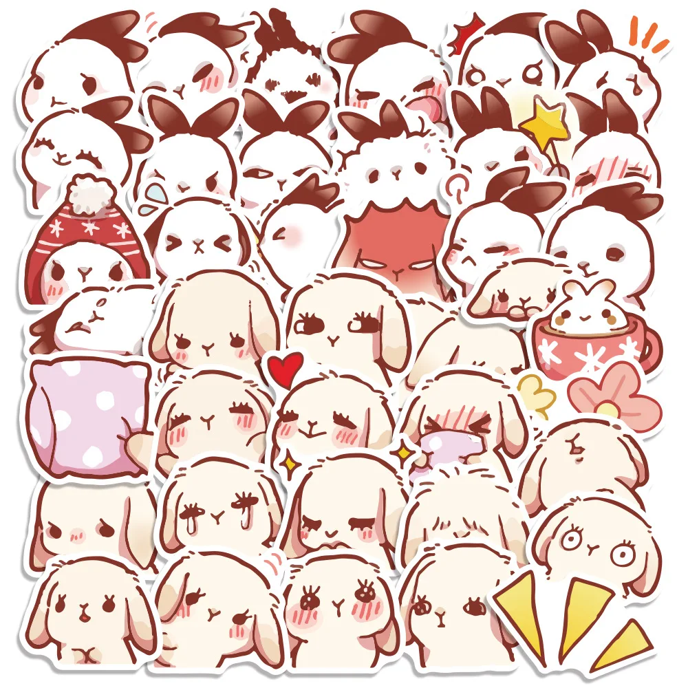

40Pcs Cute Dog and Rabbit Stickers for Laptop Skateboard Luggage Motorcycle Waterproof Decal Sticker Toy
