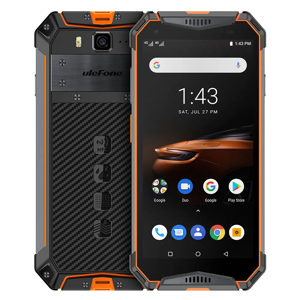 Ulefone Armor 3W 5,7 ''мобильный телефон Android 9,0 6 ГБ 64 Гб разблокировка отпечатков пальцев NFC OTG 21 МП Helio P70 Восьмиядерный двухsim-смартфон