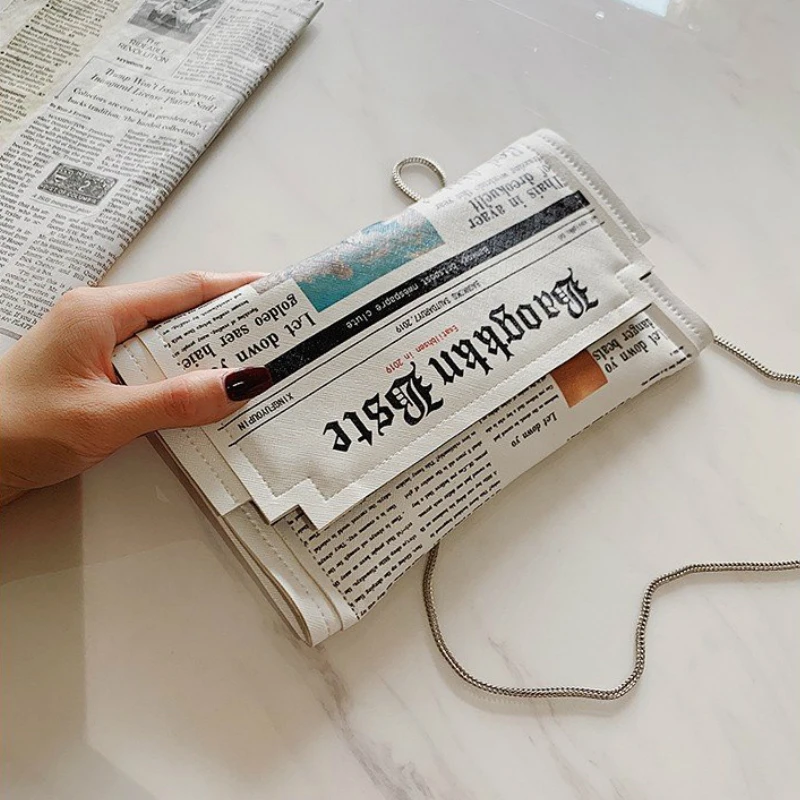 

Newspapers modeling day clutch bags letter envelope bag casual shoulder bag purse evening bags with clothing wallet Simplicity