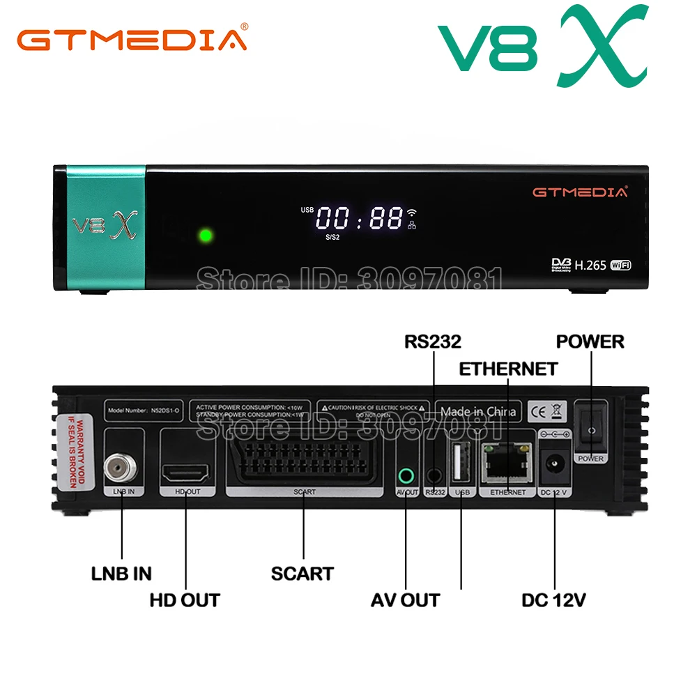 5 предметов в партии слот GTmedia V8X V9 супер 1080P Full HD H.265 DVB S2 цифра спутниковый