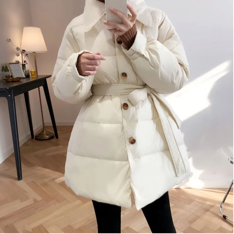 

Slim Winter Short Loose Womens Down Jackets Parka White Coat Female Women Puffer Warm Feather Jacket Outerwear Vintage Tunic