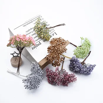 

6 Pieces plastic stamen home decoration accessories christmas decorative flowers wreaths wedding bridal accessories clearance ornamental flowerpot vases for household products diy gifts box artificial plants wholesale