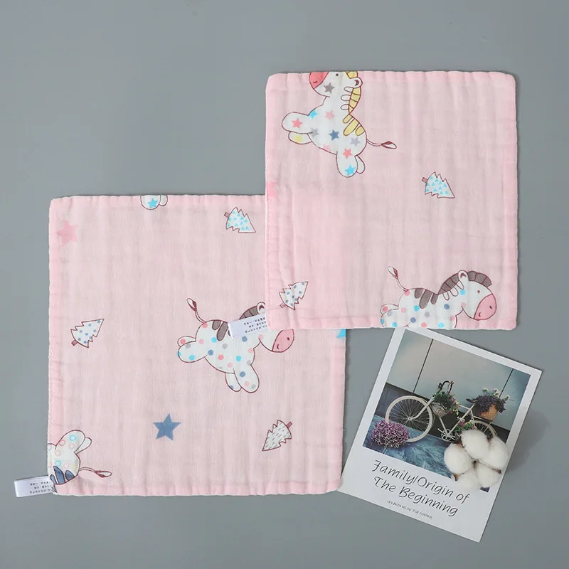 Pink Horse 1 шт. Детский носовой платок квадратное полотенце для новорожденных 30*30 см муслиновое хлопковое детское полотенце для лица - Цвет: Pink Horse