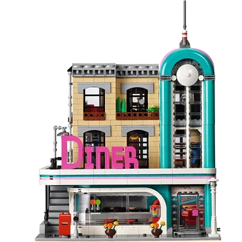 

New Advanceding Model Series Toys Downtown Diner Compatible Lepinngings 10260 Building Blocks For Children Birthday Gift