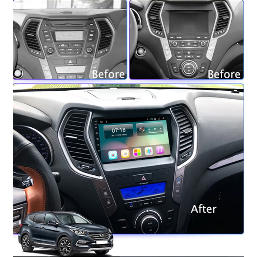 Best Car radio Android multimedia player For Hyundai Maxcruz Grand Santa Fe 2012~2018 Car touch screen GPS Navigation Support Carplay 1