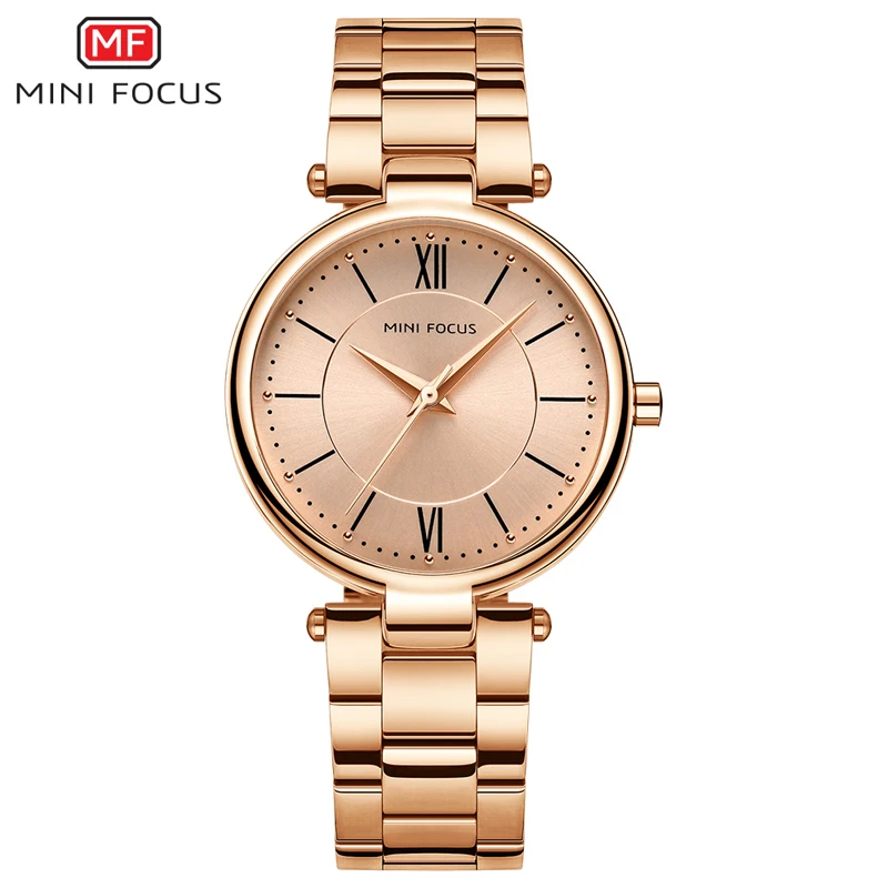 Мини фокус женские часы розовое золото нержавеющая сталь 30 м водонепроницаемый бренд Роскошные модные повседневные кварцевые наручные часы Relogio Feminino