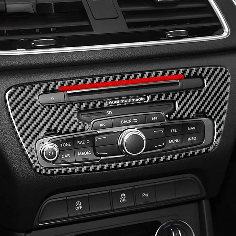 Car Interior Moulding Carbon Fiber auto sticker CD Central Control Panel Cover Trim Strips For Audi Q3 2013-2018 accessories | Автомобили