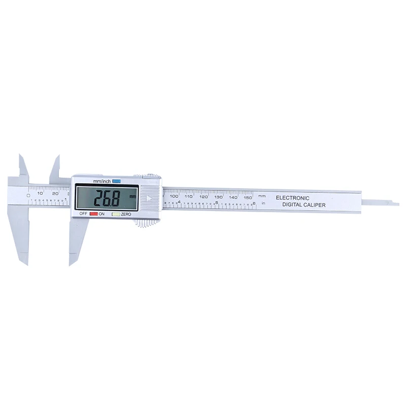 1pcs silver 6 дюймов 0-150 мм штангенциркуль измерительный инструмент ЖК-дисплей цифровой штангенциркуль измерительный инструмент Пластиковый штангенциркуль - Цвет: 1pcs silver
