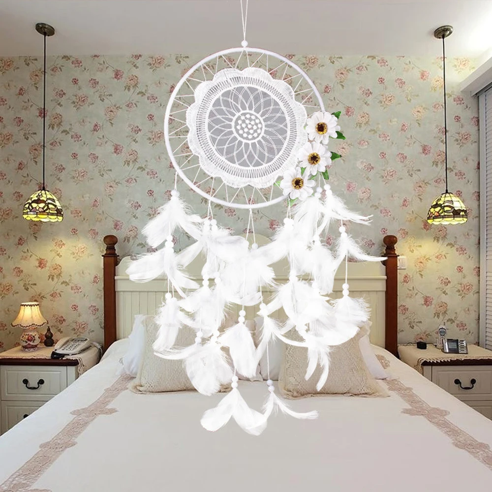 Home Decoration Dream Catcher Feathers Hand Woven Ornaments Wind Chime Wall Hanging Car Ornaments Creative Gift Room Decor