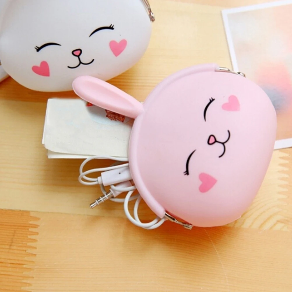 Девушки Дети Для женщин, принт с героями мультфильмов Kawaii, с силиконовым ремешком, небольшой кошелек для монет кошелек подарок
