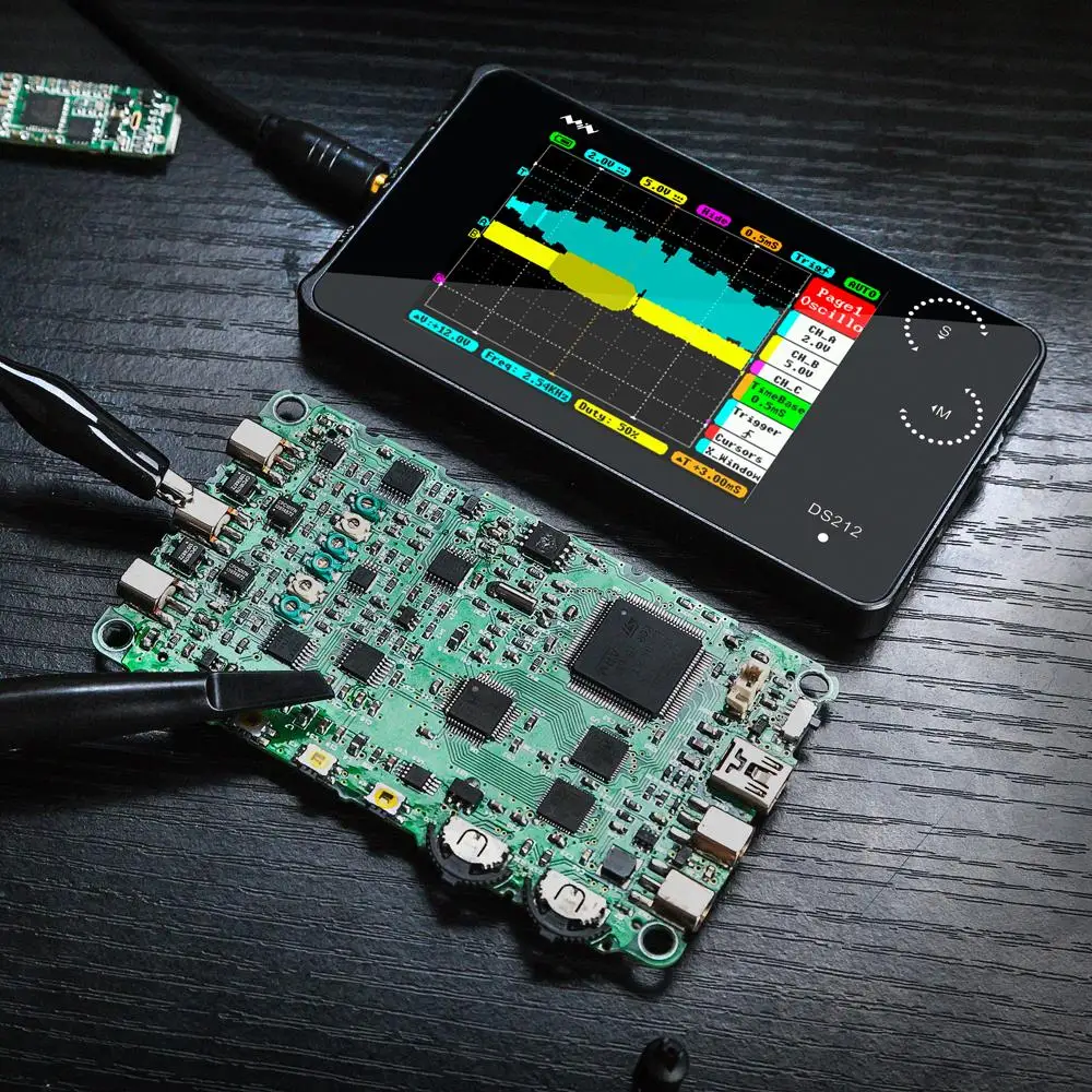 DS212 DSO Портативный 2 канальный цифровой осциллограф Карманный USB Интерфейс полный Цвет на тонкопленочных транзисторах на тонкоплёночных транзисторах Дисплей 8 Мб памяти пропускная способность