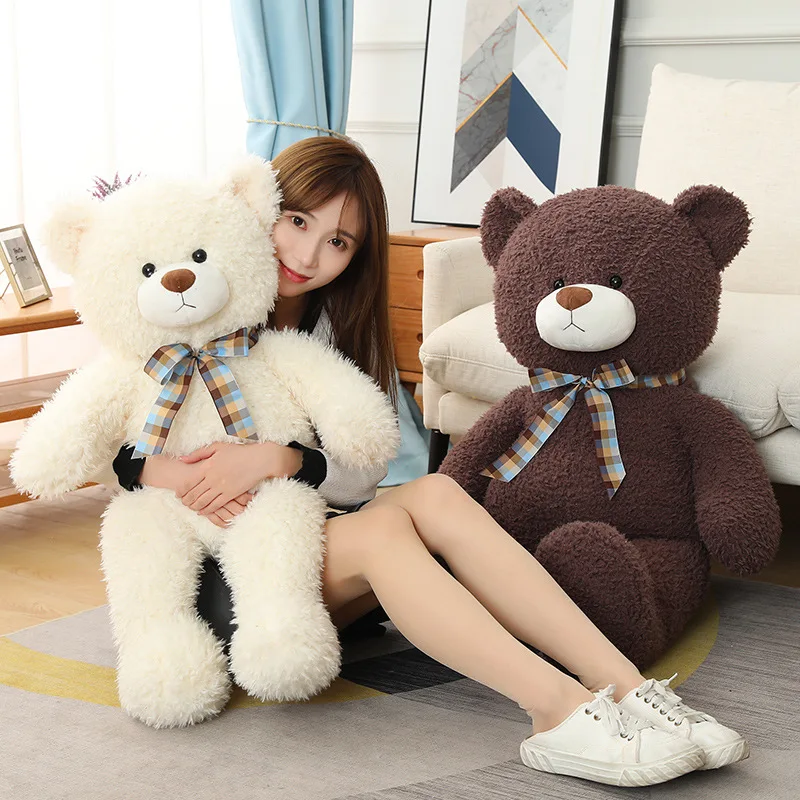 

80/100CM Giant Classical Teddy Bear Plush Toys Lovely Bow Tie Bears Stuffed Soft Cute Animal Pillow Kids Girls Valentine's Gift