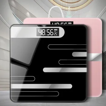 

Body Fat Scale Tempered Glass Electronic Smart Scales Battery Powered LCD Display Digital Bathroom Weight Scale Bearing 180kg