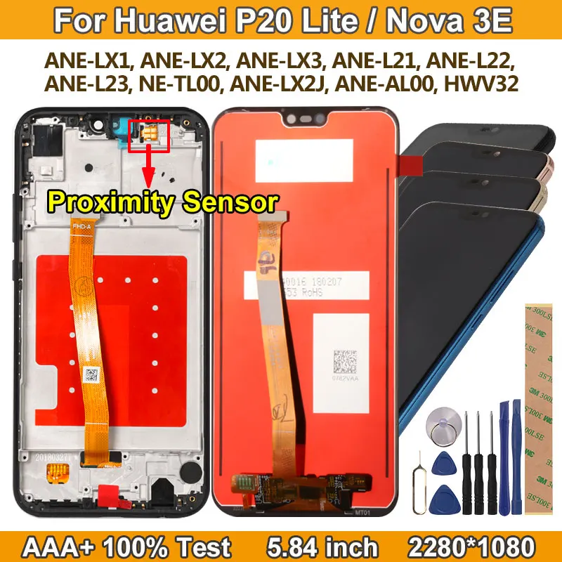 AAA + экран для Huawei P20 Lite дисплей с рамкой сенсорный Замена ЖК-дисплея P 20 ANE-LX1 LX2 LX3 |