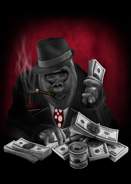 Smoking Monkey Gorilla Count Money Canvas Painting Posters Print Cuadros  Wall Art for Living Room Home Decor - AliExpress