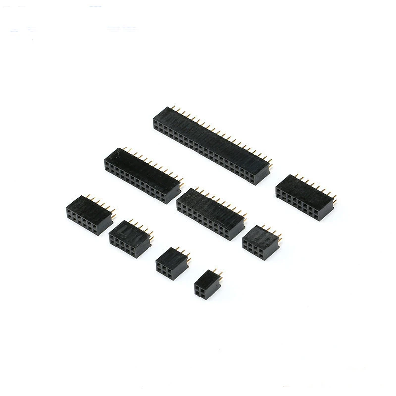 Double Row Pin Female Header Socket 2.54mm Pitch 2X2p 3p 4p 5p 6p 8p 10p 12p 20p Pin Connector kit_