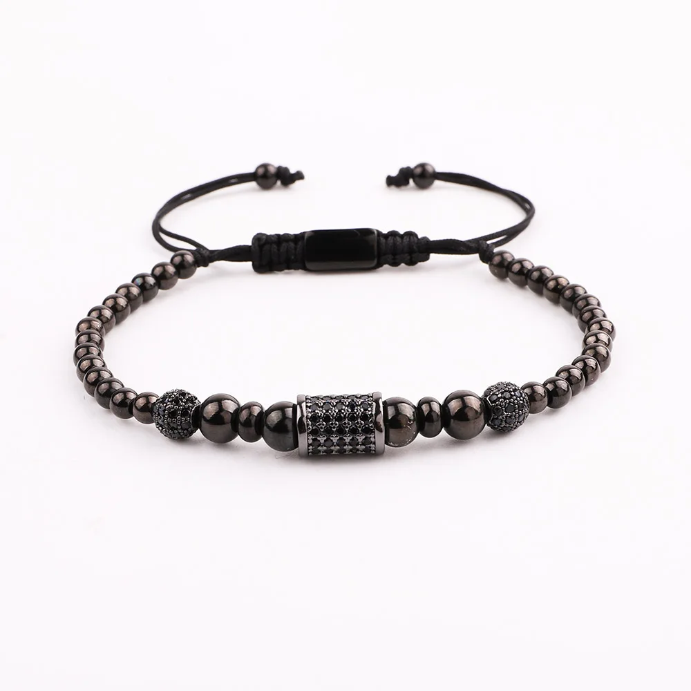 New Design Men Bracelet Micro CZ Pave Charm Handmade Braided Macrame Friendship Bracelet Men Jewelry Gift - Image 2