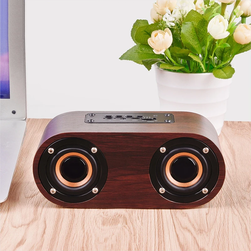 Деревянный стерео Bluetooth динамик Портативный Мини Bluetooth динамик 3D двойной громкий динамик s поддержка плеер с tf-картой для Xiaomi