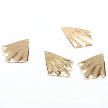 

Brass Textured Fan Charms, Textured Fan shaped Raw Brass Pendants,Textured Findings,Fit For DIY Necklace, 27mmx35mm-RB1023