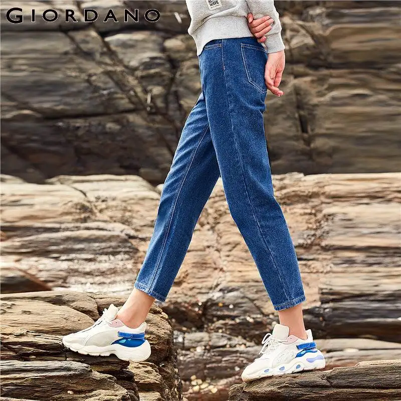 Женские джинсы до щиколотки Giordano эластичные с высокой талией и пятью карманами