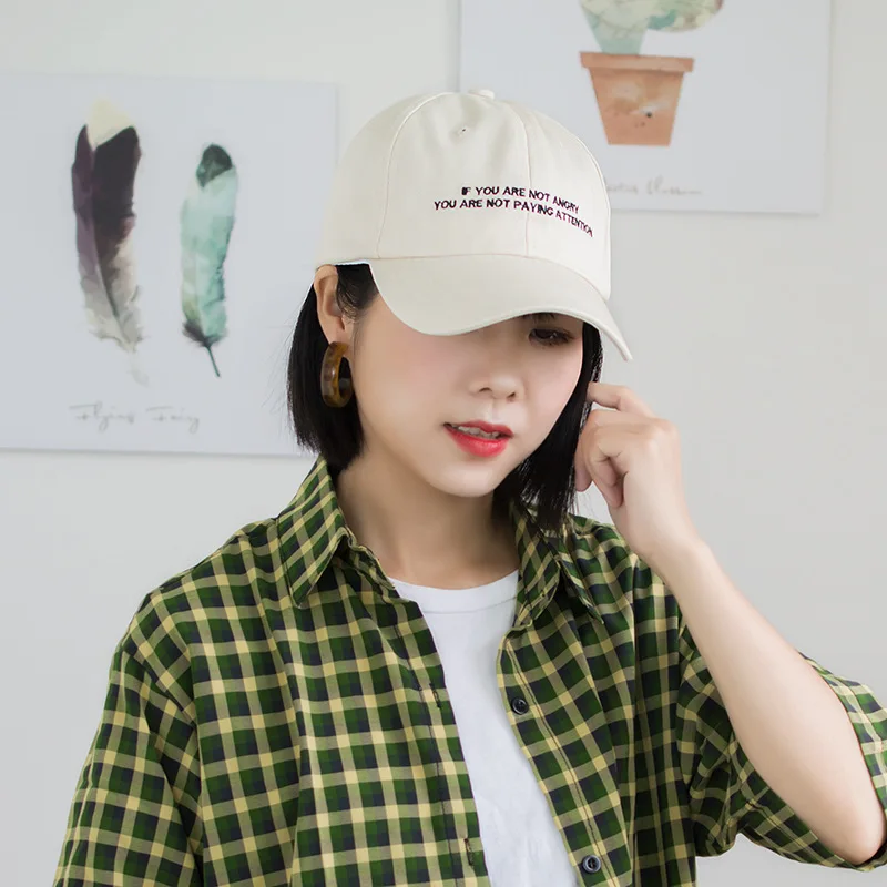 

Retro Street Soft Top Baseball Cap Double Row Embroidered Letters Men And Women Couples Harajuku Cap Brim Hat Summer