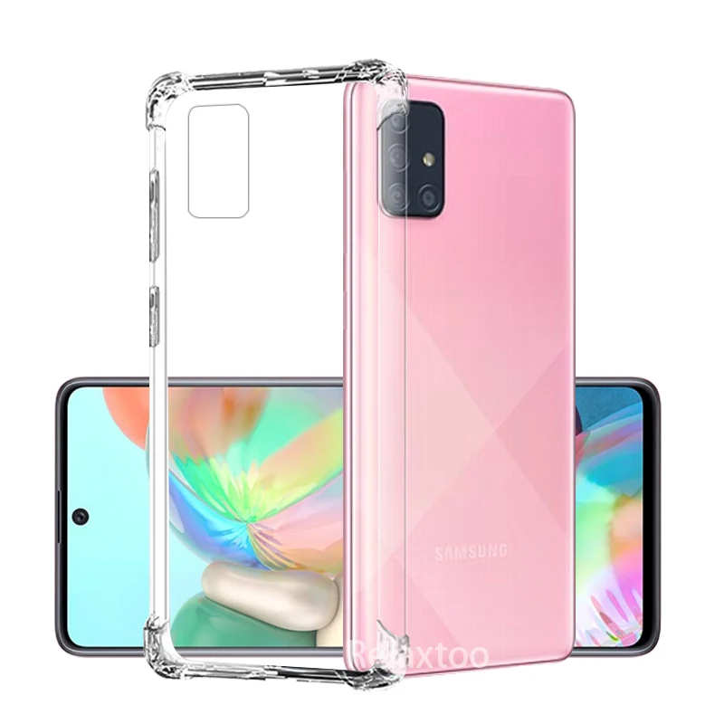 Силиконовый Прозрачный ударопрочный чехол из ТПУ для Samsung Galaxy A51 A71 A81 телефона A10E